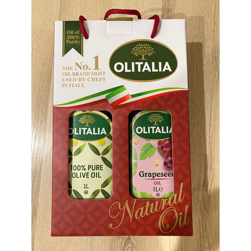 奧利塔 葡萄籽油 + 純橄欖油 各1000mL 雙入禮盒組