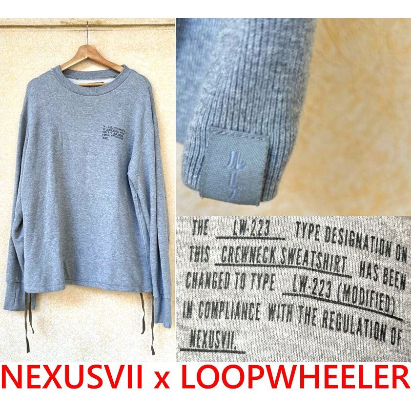 BLACK美中古LOOPWHEELER x NEXUSVII頂級棉質軍事風改良NEXUS7衛衣厚長T