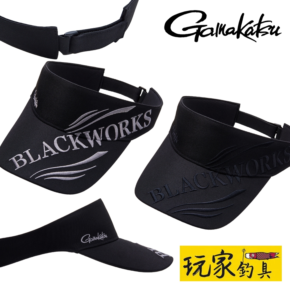 ｜玩家釣具｜Gamakatsu GM-9107 BLACK WORKS 23新款 遮陽帽 遮陽半帽 半帽 釣魚帽