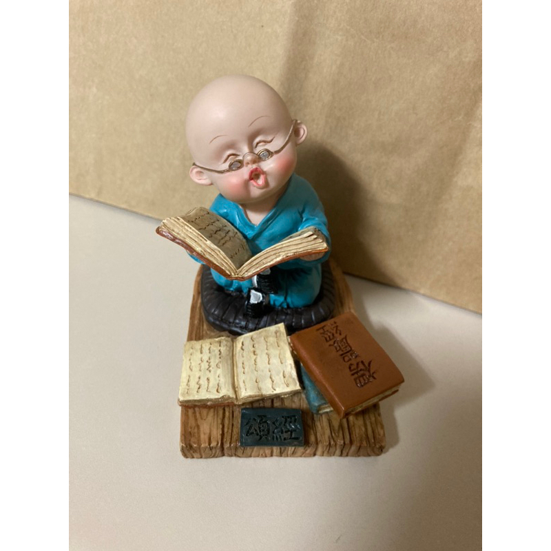 桌上擺飾 小和尚 唸經擺件 誦經 可愛小沙彌 悠閒自在 裝飾品