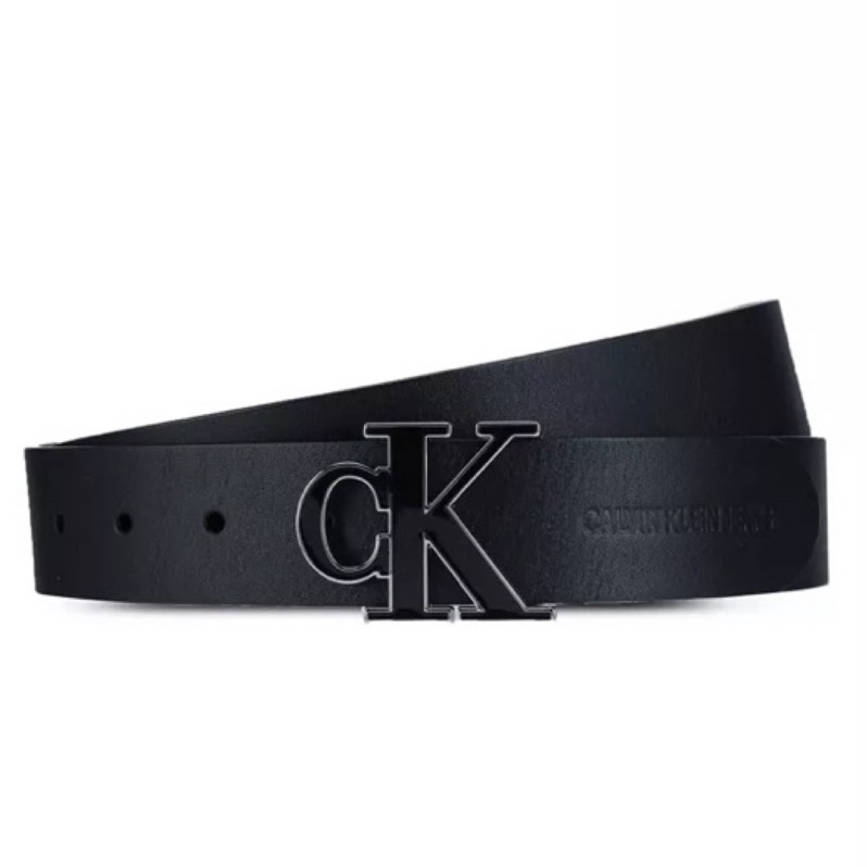 Calvin Klein | CK | 珐瑯鐵牌CK皮帶| 男款｜皮帶｜雙面用*白屋牛仔門*