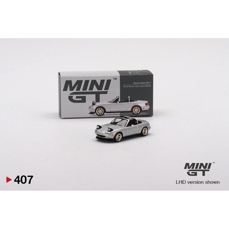 【STAN】現貨 特價 MINI GT No.407 Mazda Miata MX-5 (NA) Tuned 銀 金匡