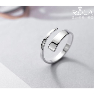 ROLA蘿拉銀飾.飾品 “現貨當天出” 寬細不對稱線條925純銀開口戒指活動戒指