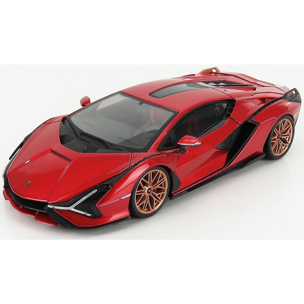 BURAGO 1/18 LAMBORGHINI SIAN FKP 37 HYBRID RED MET BU11046R