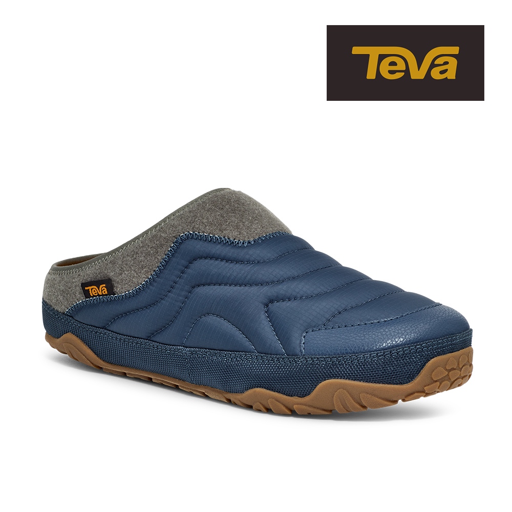 【TEVA】男女中性 ReEmber Terrain 防潑水菠蘿麵包鞋穆勒鞋休閒鞋懶人鞋-藍青色 (原廠現貨)