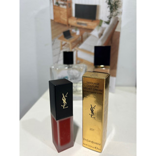 YSL 時尚印記雪絨唇釉 6ml #201緋紅線索