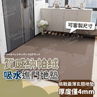 臺灣製MIT｜可客製 質感納帕絨吸水進門地墊 玄關 門口 吸水 除塵 防塵 防滑 大 門 地 腳 踏 墊 毯 訂製