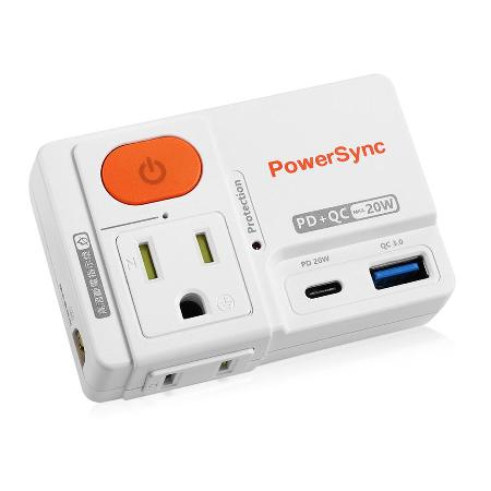 【佩姬良品】現貨 群加 PowerSync 2P+3P 1開2插高溫斷電PD+QC快充20W壁插 (TCM12Q9)