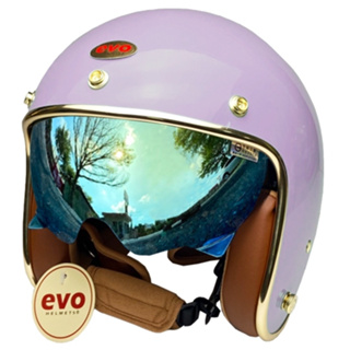 EVO CA312 VENUS+PLUS 丁香紫 內鏡電鍍 騎士帽 復古安全帽