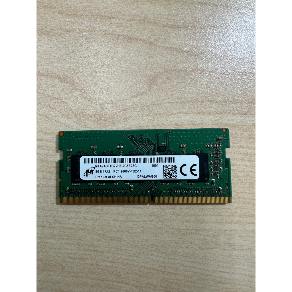 Micron 美光 DDR4 2666 8G ECC SODIMM MTA9ASF1G72HZ-2G6E2ZG 記憶體