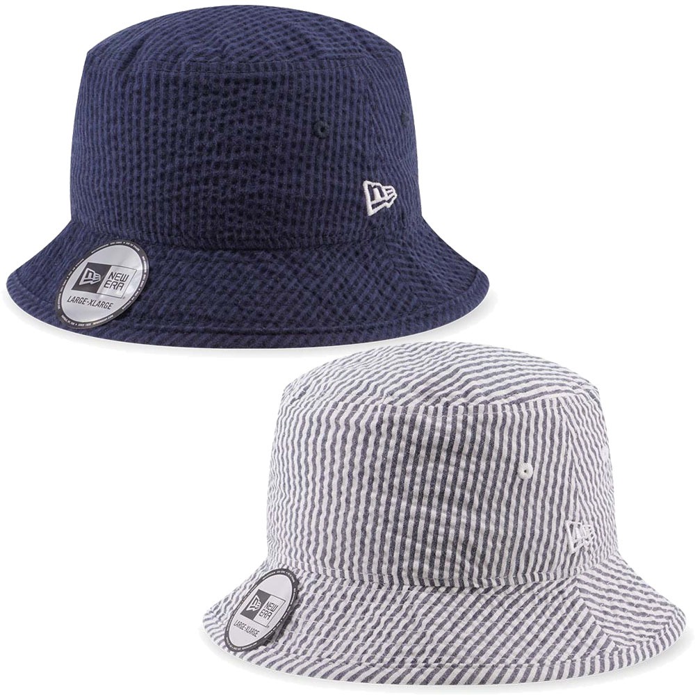 NEW ERA 漁夫帽 泡泡紗 海軍藍 淺藍條紋 休閒帽 情侶帽