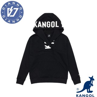 免運 帝安諾 - 實體店面 英國袋鼠 KANGOL LOGO 連帽T 秋冬 帽T 長袖 黑色 女款 62521052