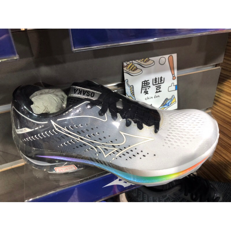 大灌體育👟 MIZUNO WAVE RIDER 25 女慢跑鞋 J1GC210801 大阪馬拉松紀念款