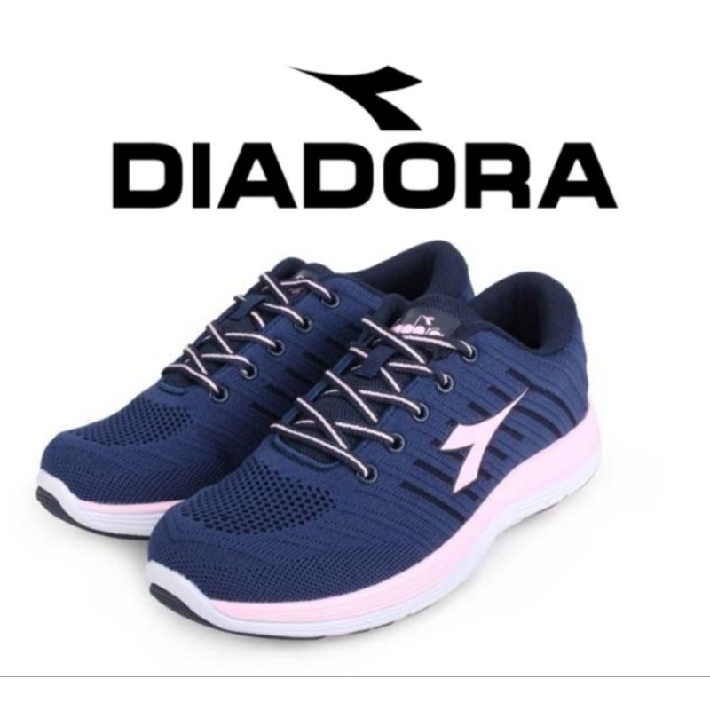 DIADORA 女鞋 輕量透氣 回彈吸震 DA31709藍粉/133後跟康特杯設計 耐磨防滑專業慢跑鞋