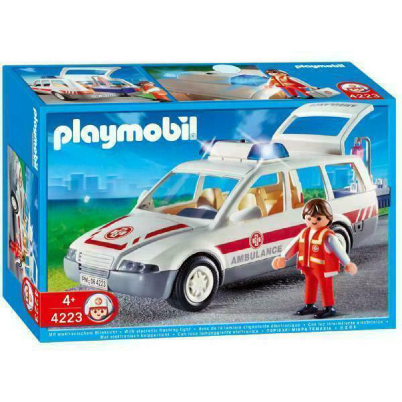 鍾愛一生德國玩具 Playmobil  摩比  絕版品4223 緊急救援車 警察車  救護車