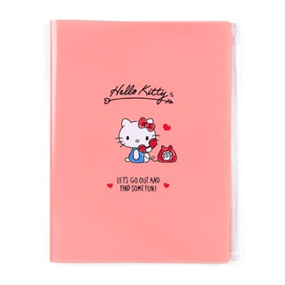 Sanrio 三麗鷗 雙開式資料冊 資料夾(附夾鏈袋) A4 Hello Kitty 549614