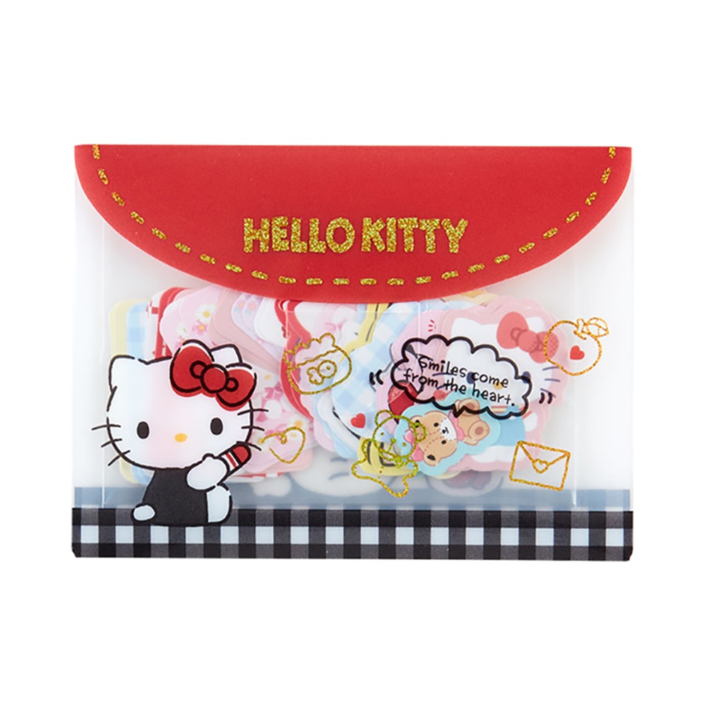 Sanrio 三麗鷗 日本製 角色造型貼紙組 (附收納袋) Hello Kitty 400416