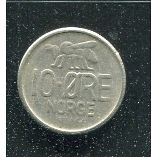 【硬幣】NORWAY (挪威), 10 ORE , K411 , 1966 #203384 品相極美XF