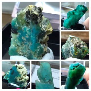 台灣藍寶 藍玉髓 矽孔雀石 3.4公分礦標盒裝 原礦 礦標
