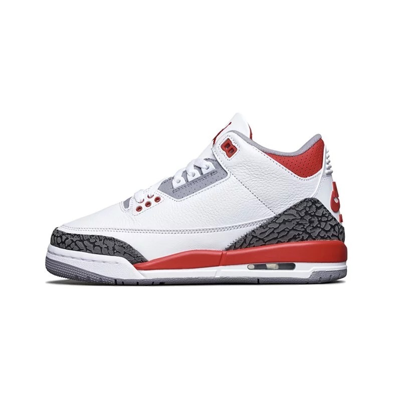 Air Jordan 3 Retro Fire Red GS 白紅灰 爆裂紋 老屁股 女鞋 大童 DM0967-160