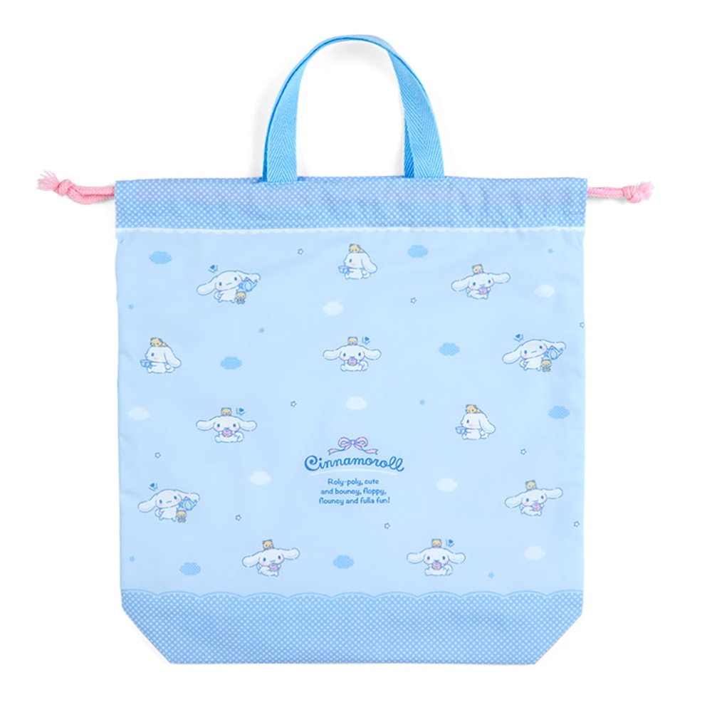 Sanrio 三麗鷗 日本製 棉質手提束口袋 縮口提袋 大耳狗 雲朵 255939