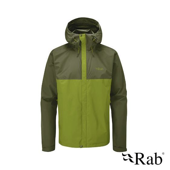 Rab Downpour Eco Jacket  男 輕量防風防水連帽外套 軍綠/白楊綠 QWG-82 【陽昇戶外用品】