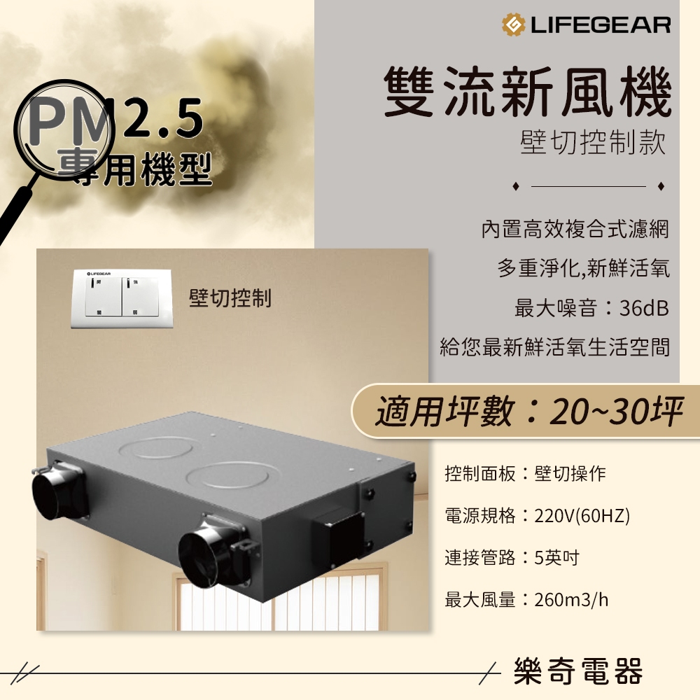 🔥 實體店面 電子發票 Lifegear 樂奇 隱藏式 雙流 新風機 換氣機 全熱交換機 HVT-200C2