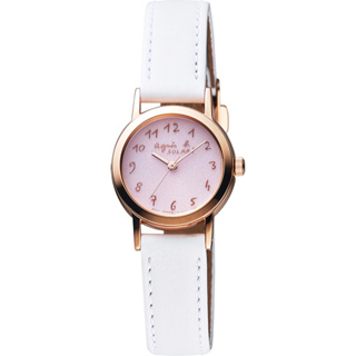 【agnès b.】巴黎時尚限定粉面女錶 V117-0AT0P 24mm 現代鐘錶 SK016