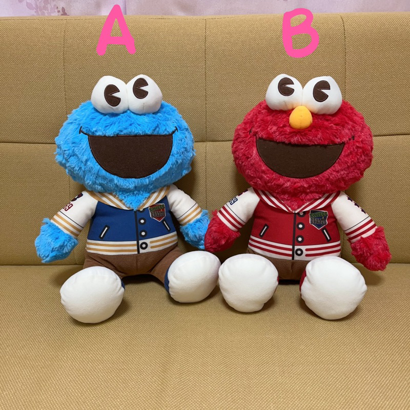 日本景品 全新 正版 日版 SHINee 芝麻街 艾蒙 餅乾怪獸 Elmo Cookie Monster 娃娃 玩偶