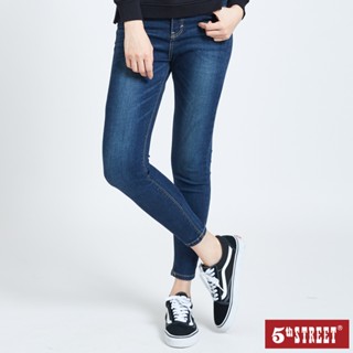 5th STREET 女裝超彈高腰窄管褲-酵洗藍(-3KG系列)
