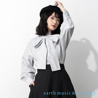 earth music&ecology 織帶裝飾綁帶襯衫(LA34L0A0300)