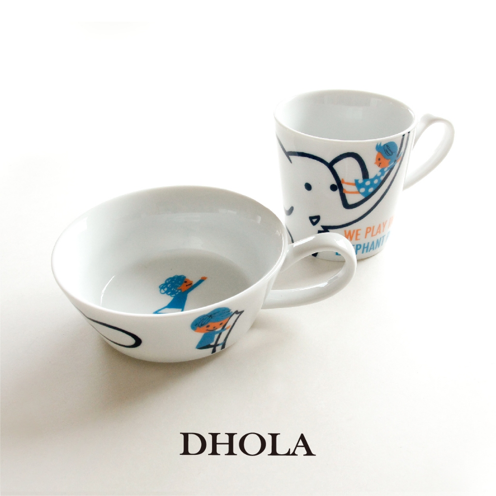 DHOLA｜【雙層馬克杯-大象】擺設用品  咖啡杯 馬克杯 送禮 朵拉手藝材料店