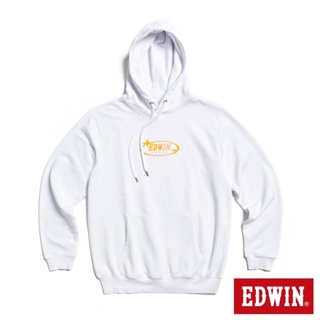 EDWIN 東京散策系列 EDWIN之星連帽長袖T恤(白色)-男女款