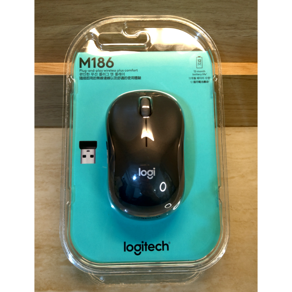 【羅技】Logitech 羅技 M186 無線滑鼠 2.4GHz 無線滑鼠 全新