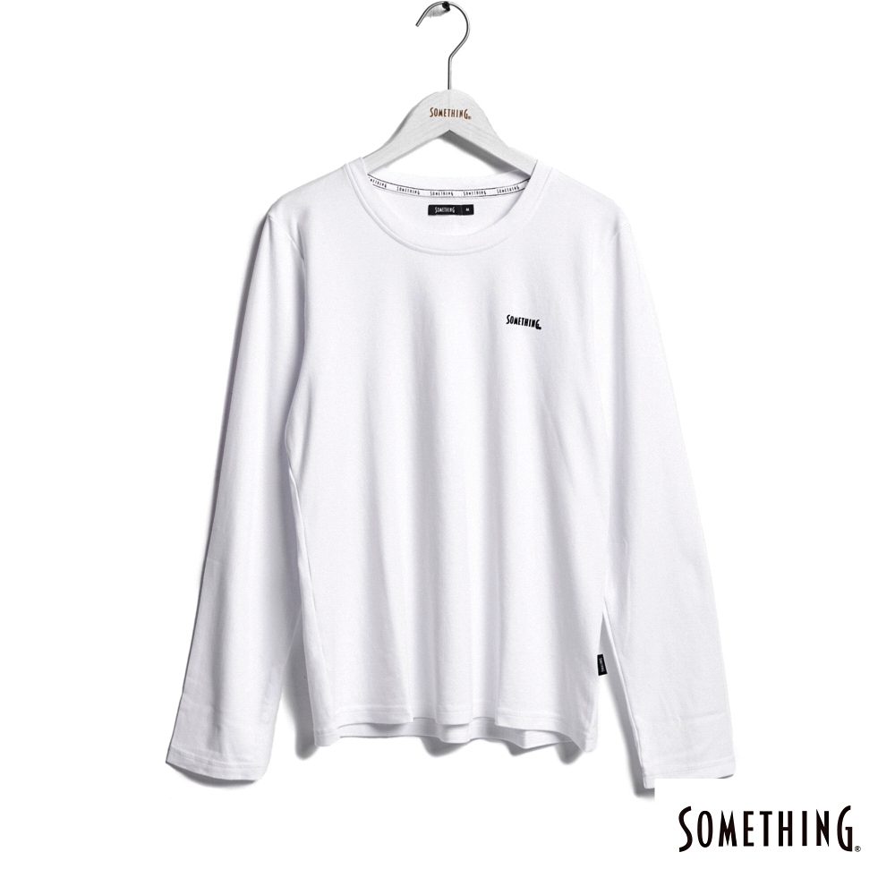 SOMETHING 經典小LOGO長袖T恤(白色) -女款