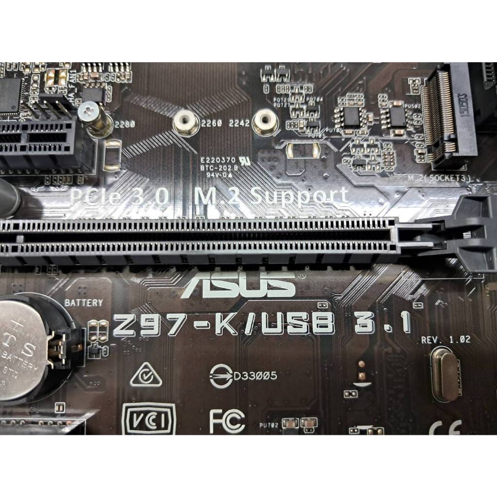 二手 華碩 ASUS Z97-K/USB 3.1 主機板+I7-4790 CPU -保固1個月(9成新/附檔板)