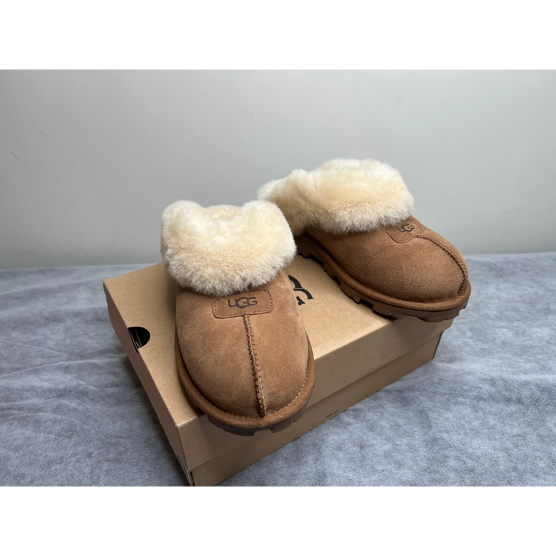 ⭐️正品 UGG 雪靴 Coquette Slipper 一腳蹬 涼拖 保暖 100%羊皮毛一體  加絨 雪地靴