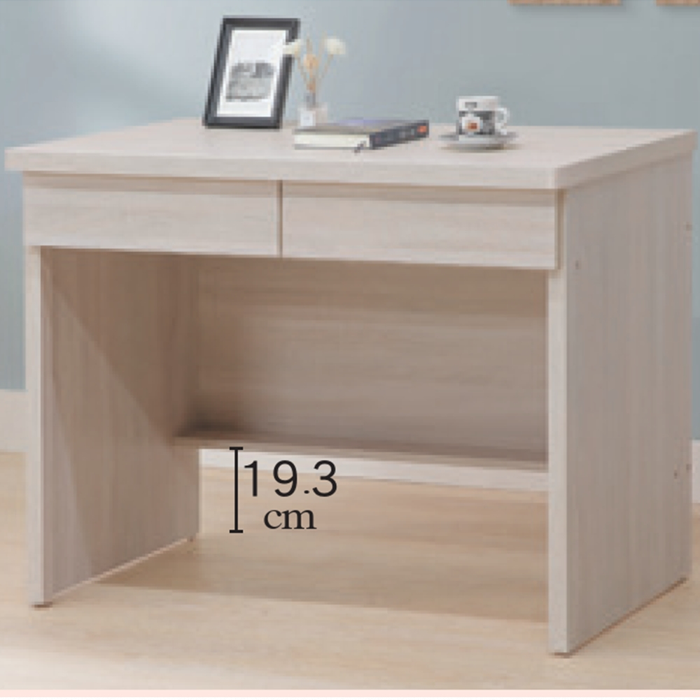 AS雅司-娃娃3.5尺二抽白梧桐書桌-106×60×80cm