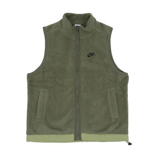 S.G NIKE Club Fleece Vest DQ4899-222 墨綠 毛絨 刷毛 立領 大勾 無袖 背心