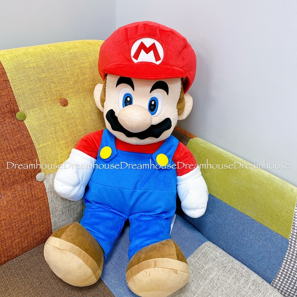 日本帶回 日本限定 任天堂 Super Mario 超級瑪利歐 瑪利歐 L號 娃娃 玩偶 公仔 擺飾 抱枕