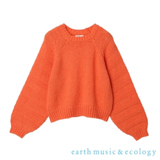 earth music&ecology 蓬袖削肩設計圓領針織衫(1L27L2C0500)