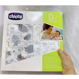 (全新) 2入一組 Chicco 包巾 寶貝嬰兒純棉透氣包巾毯 跳跳羊&手繪熊