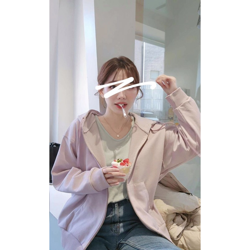 Copiner 漂亮歐膩 刺繡LOGO連帽外套-紫