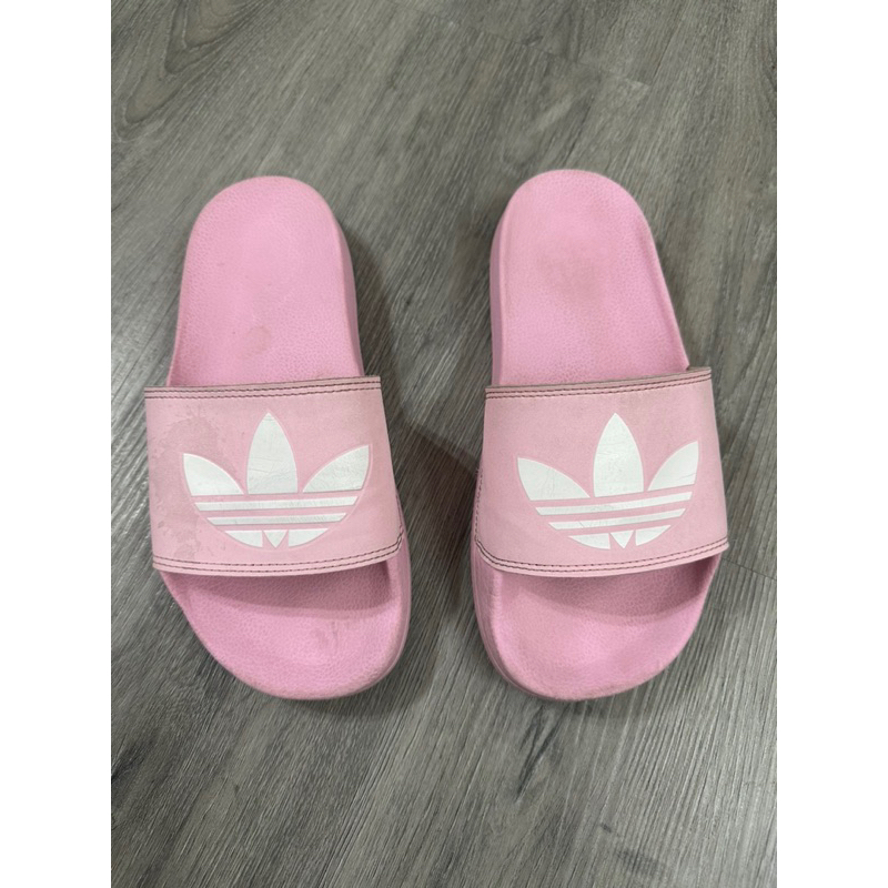 (二手）Adidas三葉粉紅色拖鞋23.5cm