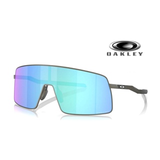 【原廠公司貨】Oakley 奧克利 Sutro Ti 運動包覆鈦金屬太陽眼鏡 OO6013 04 霧鐵灰框蔚藍水銀鍍膜鏡