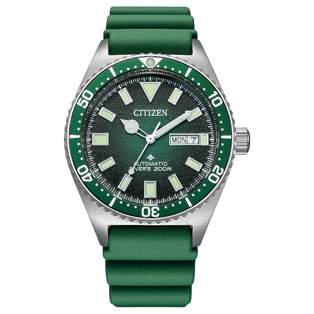 (聊聊享更優惠) CITIZEN 星辰 PROMASTER系列 綠水鬼 橡膠錶帶 潛水機械錶 NY0120-01Z