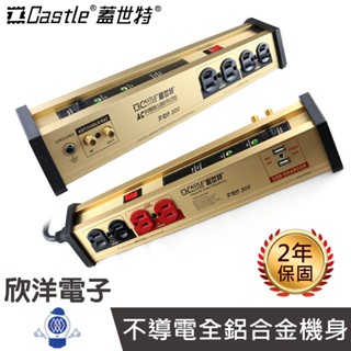 Castle 蓋世特 延長線 全新升級版 台灣製造 8座 3孔 USB 鋁合金電源淨化濾波轉接器 PLF-500 PRO