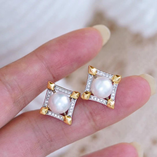 大尺寸珍珠 #天然淡水珍珠 ，精工設計非常完美，高顏值的的神仙耳環