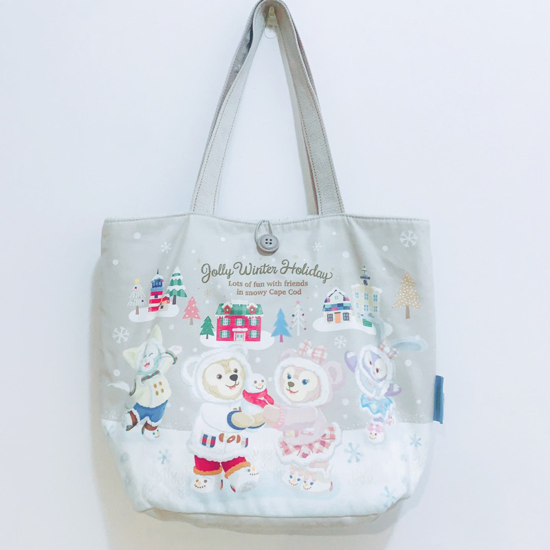 日本東京迪士尼海洋園區限定🎌 達菲和達菲的好朋友 冬季双面用托特包 雪莉玫 史黛拉兔 傑拉托尼畫家貓 肩背包 休閒托特包