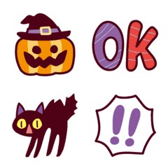 Line日本🇯🇵表情貼∣[move]Halloween and black cat Emoji 動態表情貼